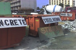 Construction industry waste recycling