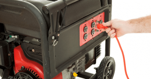 close up of corded generator on a job site